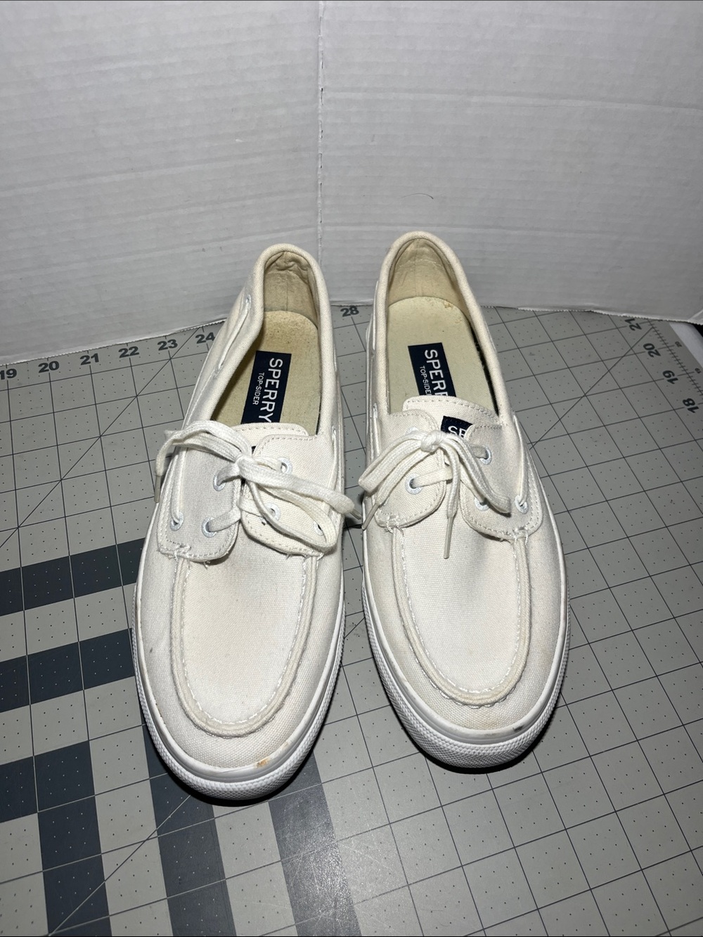 Sperry Men’s Off-White Canvas Boat Shoes